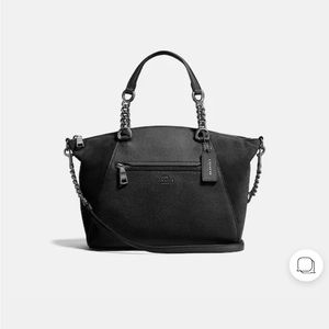 Coach prairie mixed leather suede satchel crossbody